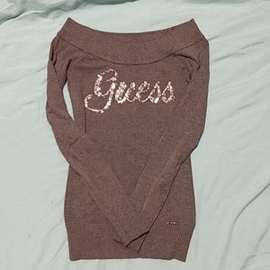 Guess grey off shoulder sweater